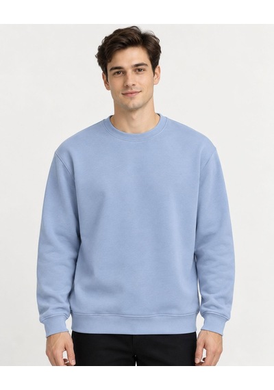 Basic Bisiklet Yaka Relaxed Regular Erkek Sweatshirt - 7773 Buzmavisi