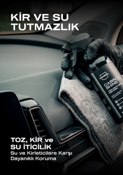 Nasiol Cabinshine Trim ve Plastik Korucuyu/Yenileyici 500 ML Plastik Yüzey Torpido Parlatıcı Bakımı