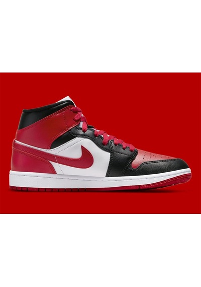 Nike Air Jordan 1 Mid 'bred Toe' Kadın Basketbol Ayakkabısı-sportxstore Kırmızı-siyah-beyaz
