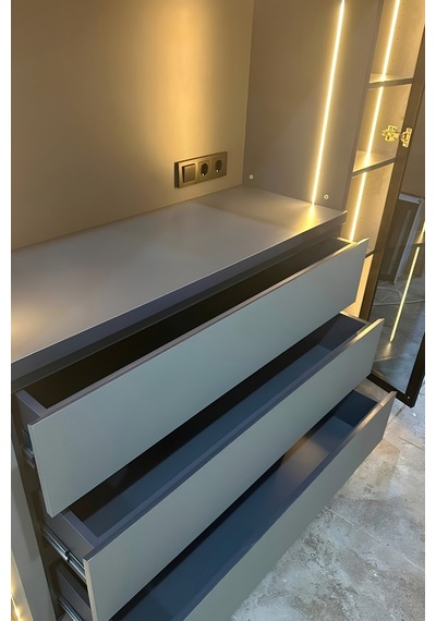 Nero Kahve Köşesi Multi 165 Cm Gri - Karbon
