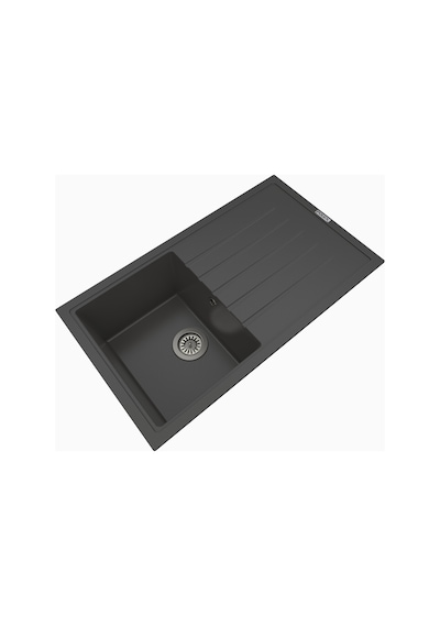 Polex Cristalüx Granit Evye P-03 Antrasit Tezgah Altı Ve Tezgah Üstü Mutfak Evyesi 85x49.5 CM
