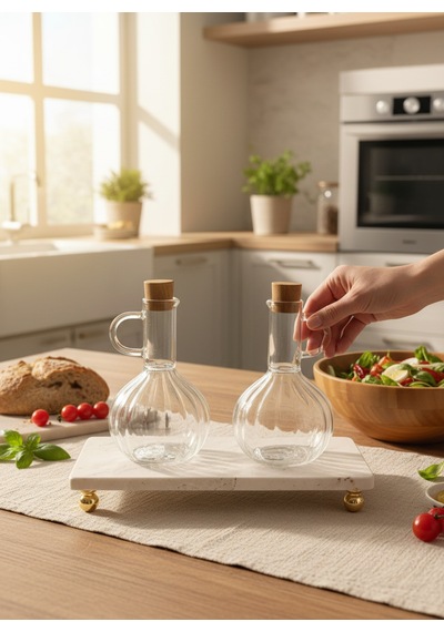 Akayev Traverten 23x12 Cm Altın Boncuk Ayaklı Yağdanlık Ve Sıvı Sabunluk Standı Bej