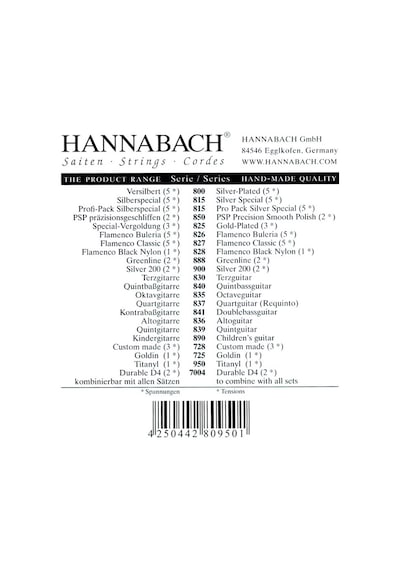 Hannabach 827 Mt Takım Tel Flamenko Gitar Teli