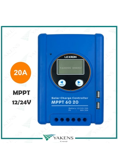 Lexron 20 Amper Mppt 12/24V Solar Şarj Cihazı 20A 12/24 Volt Mppt Regülatör