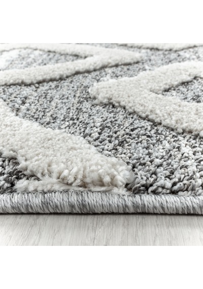 Modern İskandinav Yumuşak Bukle Kabartmalı 3d Inka Motif Desenli Halı Gri Oturma-salon Mutfak Halısı