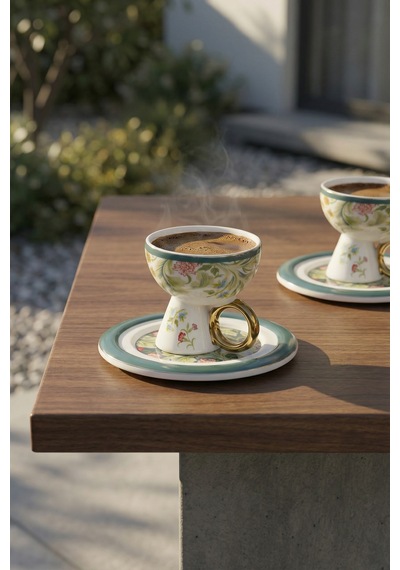 Dove 6 Kişilik Porselen Kahve Fincanı Takımı - 90 Ml Çok Renkli