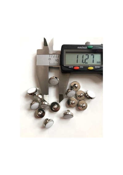 11,5 Mm Beyaz Ayaklı Metalize Nikel Düğme 20 Adet - 334535034