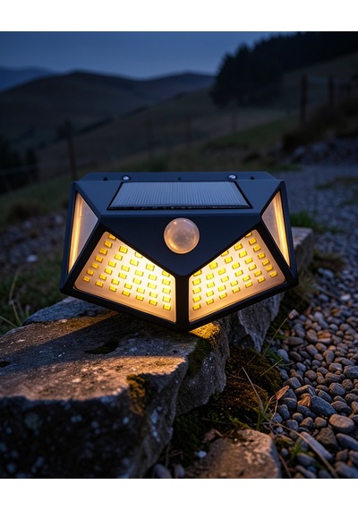 Güneş Enerjili Bahçe Lambası 100 Led Uuczduvarlambası1 Çok Renkli