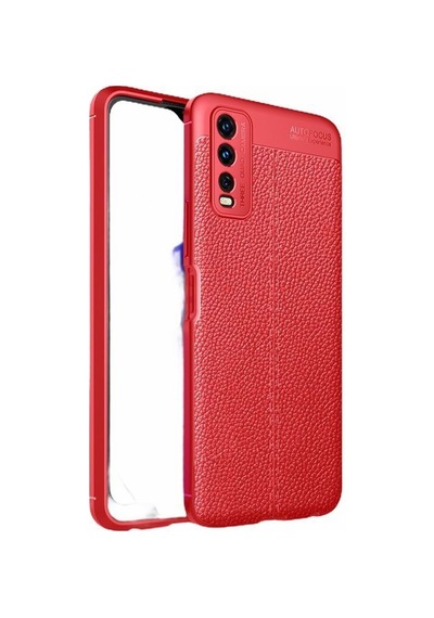 Smcase Vivo Y11s Kılıf Kamera Korumalı Deri Dokulu Niss Silikon Siyah