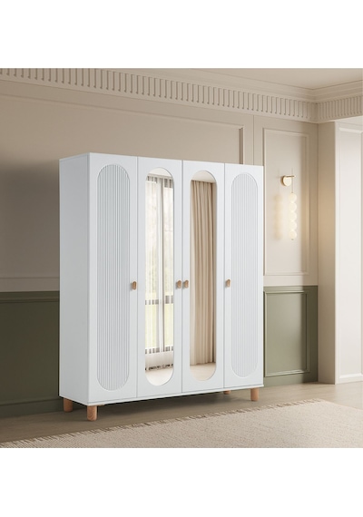 Pema Home Peri %100 Mdf Membran 4 Kapaklı Dolap Gardırop
