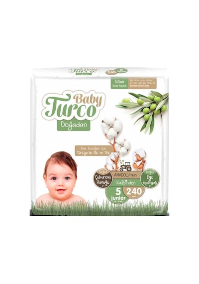 Baby Turco Doğadan Bebek Bezi 5 Numara Junior 240 Adet