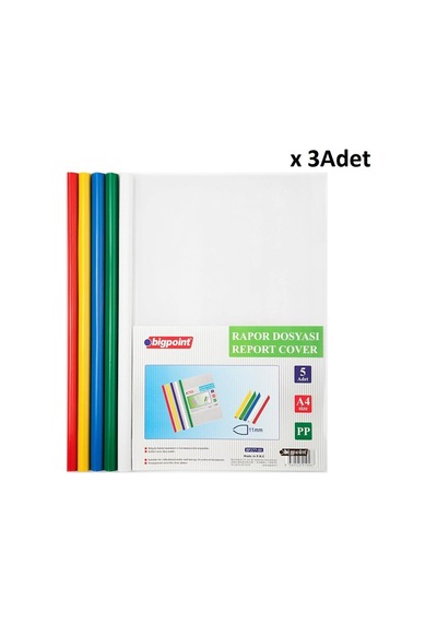 Bigpoint Sıkıştırmalı Rapor Dosyası 11mm - 5 Renk X 3 Adet Diğer