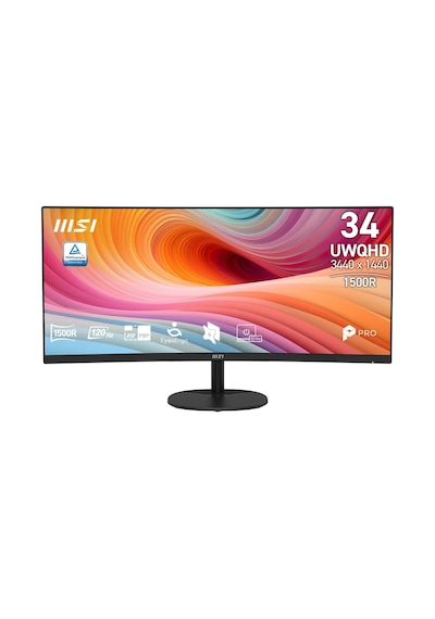 Msı Pro Mp341cq E12 34 3440x1440 Uwqhd 120hz 4ms Curve 1500r Hdmı Dp Hdr Ready Adaptive Sync Va Monitör