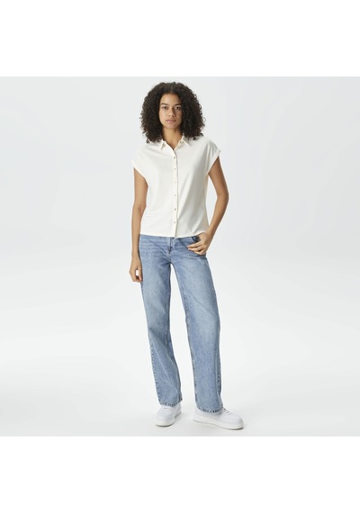 Nautica Nautıca Kadın Kırık Beyaz Relaxed Fıt Gömlek Düz 45k107t Beyaz