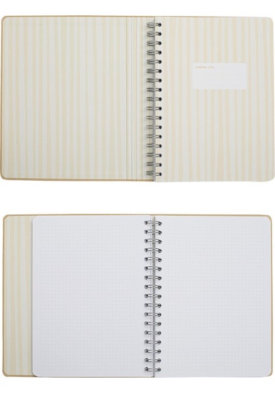 Vj Canvas Gizli Spiralli Defter 16,3 22,2 96 Yp. 100 Gr. Lastikli Noktalı Bej