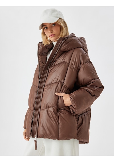 Koton Oversize Şişme Mont Su İtici Kapüşonlu Cepli Fermuarlı Kahverengi 5wak00172ew Kahve Kahverengi Koton Oversize Şişme Mont Su İtici Kapüşonlu Cepli Fermuarlı Kahverengi 5wak00172ew Kahve Kahverengi
