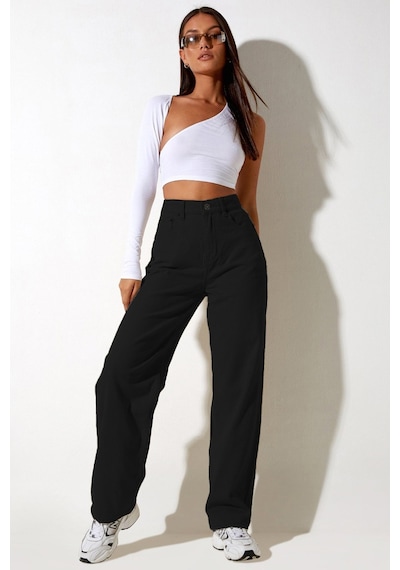 Madmext Mad Girls Siyah Palazzo Jean Mg1247-Siyah