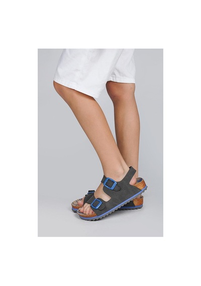 Jump Jump 50023 Çift Tokalı Antrasit Unisex Çocuk Sandalet 50023