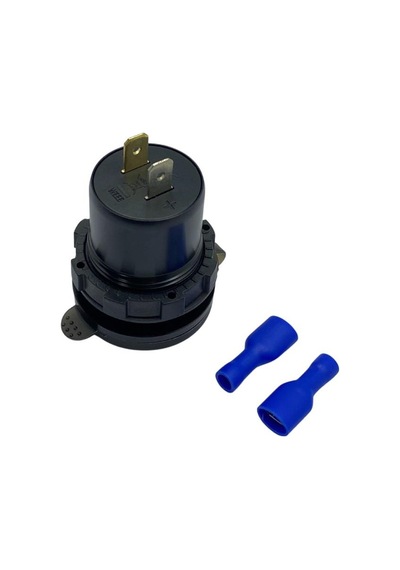 12v-24v Dijital Voltmetre+şarj Cihazlı Usb X2 3 A Off-on Anahtarlıi Mavi Işık 28 Mm