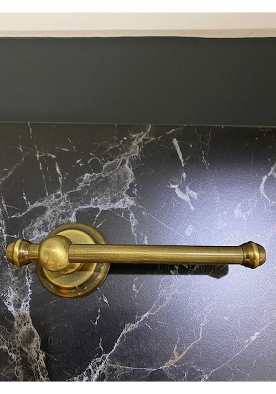 İsaoğlu Yapı Antik Gold Havluluk Ve Tuvalet Kağıtlığı Vintage Tasarım Komple Pirinç Havluluk Ve Kağıtlık Mat Gold Gold