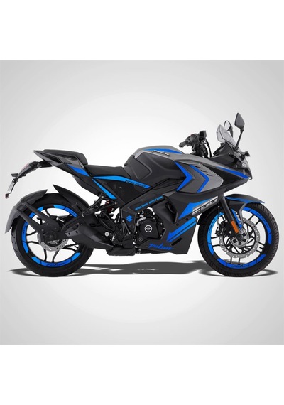 Bajaj Pulsar RS 200 Full Sticker Set Custom Neon Mavi