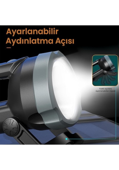 Philips Sfl3101 800 Lümen Ip54 Su Geçirmez 3000mah Şarj Edilebilir Led El Feneri Siyah - Gri