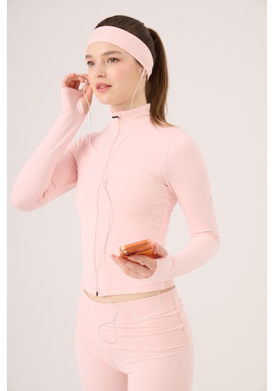 Holly Lolly Parmak Detaylı Fermuarlı Fabiola Ceket Pembe