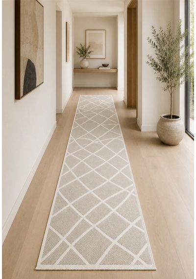 Modern Sisal 8002 Bej Krem Leke Tutmayan Kaymaz Taban Salon Mutfak Koridor Balkon Halısı Bej - Krem