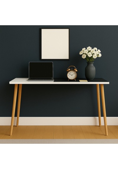 Konik Ayaklı 90x60 Çalışma Masası Beyaz