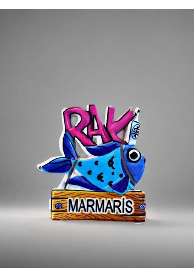 Marmaris Temalı Kabartmalı Polyester Magnet 5,5cm X 7cm