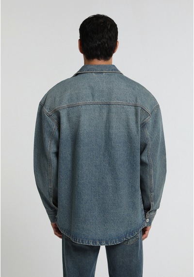 Colin's Colins Oversize Fit Erkek Mid İndigo Denim Shacket Cl1082674 Q1.v1 Dn45147