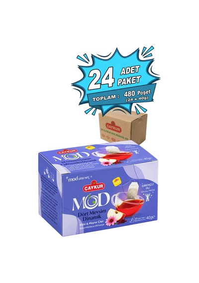 Mod Dört Mevsim Dinamik Bardak Poşet Çay 2x20 40gr. Yirmidörtlü Paket