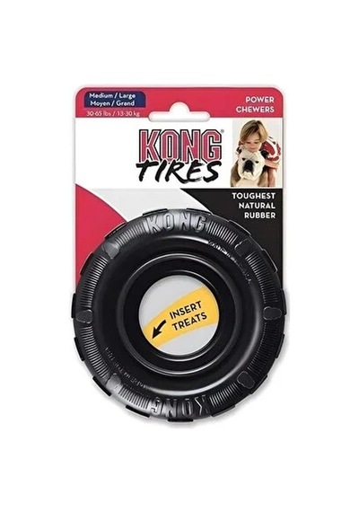 Kong Extreme Tires Delikli Tekerlek Şeklinde Çok Amaçlı Köpek Oyuncağı Ultra Sert S