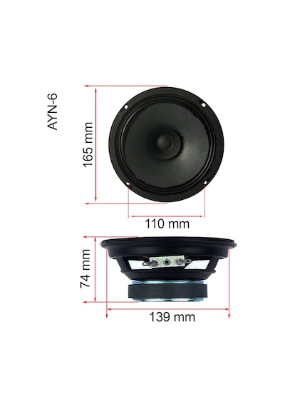 Lastvoice Ayn-6 Full Kağıt 100 Watt 8 Ohm 16 Cm 6 İnç Hoparlör Adet