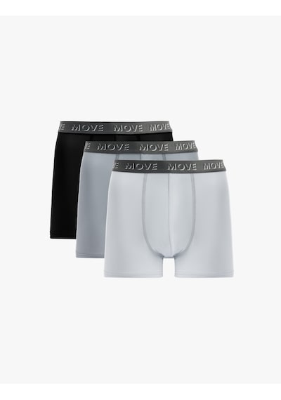 Koton Regular Fit Baskılı Bel Detaylı Pamuklu 3'lü Boxer Seti Siyah 6slm90038mk