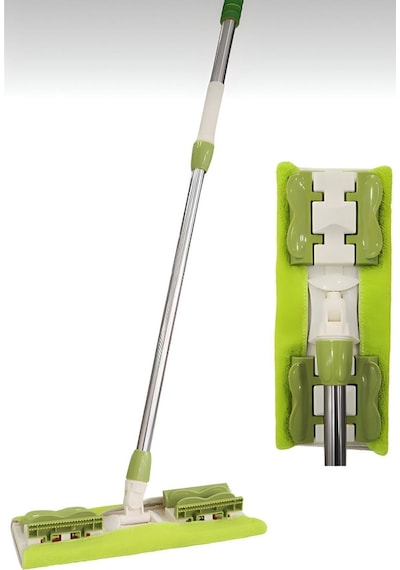Teleskobik Mikrofiber Istediğin Bezi Tak Yer Duvar Cam Silme Mop Mandallı Kıskaçlı 1 Adet