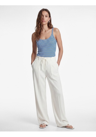 Koton Slim Fit U Yaka Askılı Çizgili Atlet Mavi Çizgili 6sak10038pk