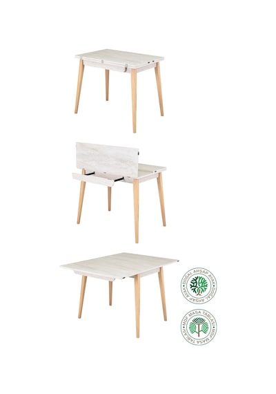 Vilinze Avanos Ahşap Ayaklı Katlanır Kanatlı Mdf Mutfak Masası - 60x90+60 90x120 Cm Traverten Vilinze Avanos Ahşap Ayaklı Katlanır Kanatlı Mdf Mutfak Masası - 60x90+60 90x120 Cm Traverten