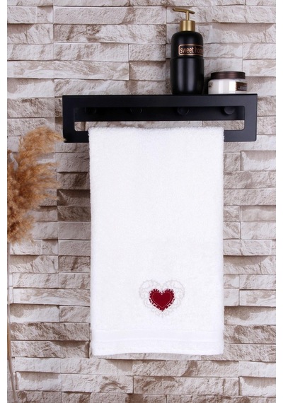 Baveno %100 Pamuk 50 x 90 Kalp Nakışlı Havlu