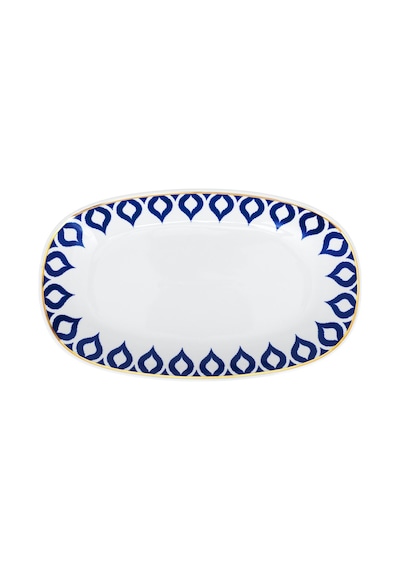Zm Decor Damla Mavili Kayık Kase 30 Cm