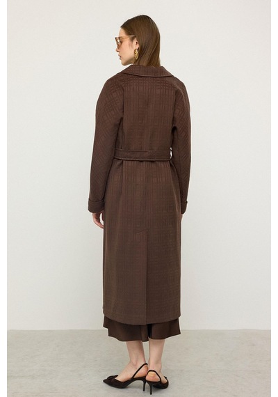 Olcay Torba Cepli Kendinden Desenli Oversize Limited Edition Kaban Kahve 3140