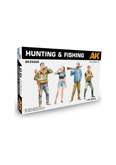 Ak 35026 1/35 Ölçek, Avcı Ve Balıkçı Figürleri, 4 Adet, Plastik Model Kiti