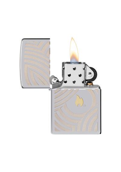 Zippo Flame And Circles 2 Dizayn Çakmak Gri