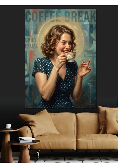Coffee Break Kahve Molası Nostalji Dekoratif Kanvas - Mdf Ahşap Tablo