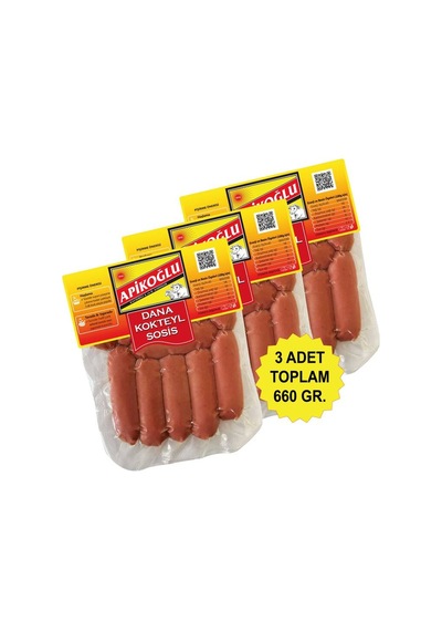 Dana Kokteyl Sosis 220 Gr. Üçlü Paket Toplam 660 Gr.