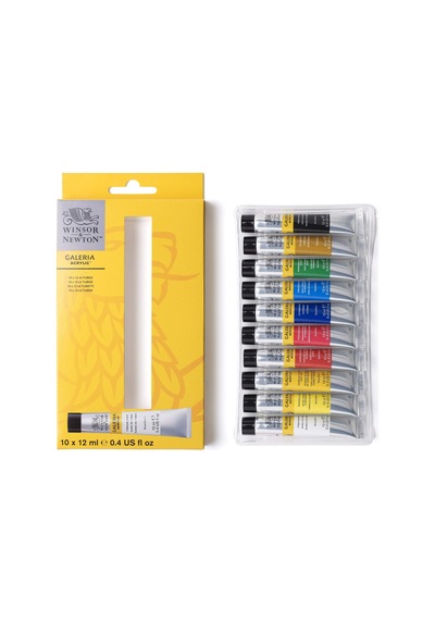 Winsor & Newton 2190605 Galeria Akrilik Boya Seti, Çok Renkli, 10 Renkli Ba Lang Ç Seti, 12 Mililitre 0,15 L