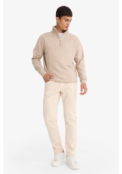 Defacto Regular Fit Dik Yaka Yarım Fermuarlı Sweatshirt F4137ax25aubg300 Bej