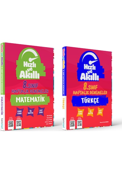 Tammat 8.sınıf Matematik Ve Türkçe 32 Haftalık Deneme Seti 2 Kitap