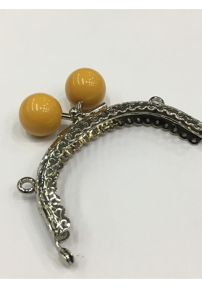 Karantuhafiye Çanta Ve Cüzdan Klipsi 12 Cm Incili Model Gümüş Hardal İnci Gümüş Hardal İnci Çok Renkli