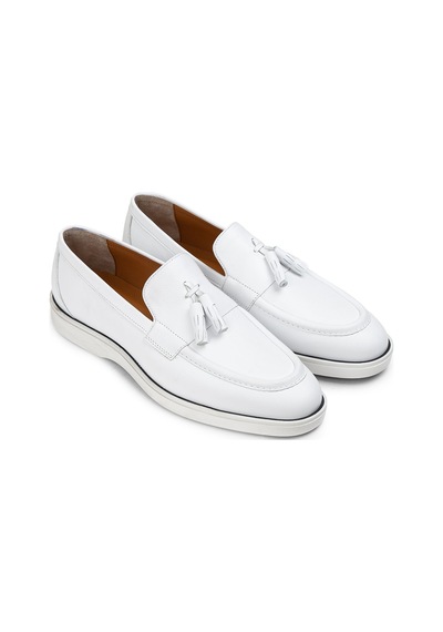Deery Hakiki Deri Beyaz Erkek Loafer Ayakkabı - 01958mbyzc01 Beyaz